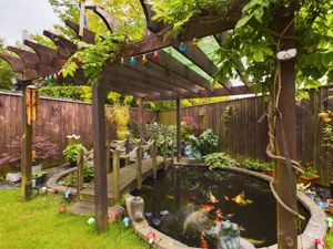 Pergola with ornamental pond- click for photo gallery